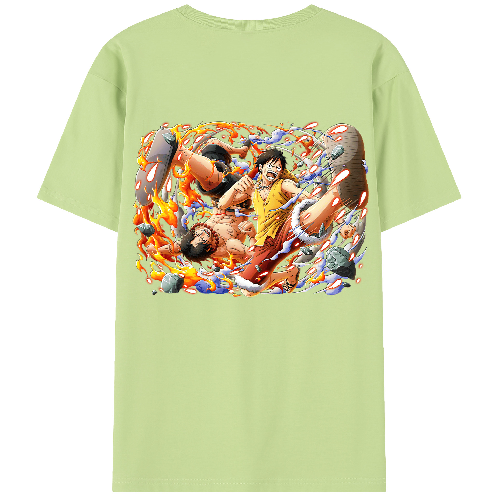 ワンピース モンキー・D・ルフィ ONE PIECE Monkey D. Luffy 綿100％半袖Tシャツ（背面プリント）